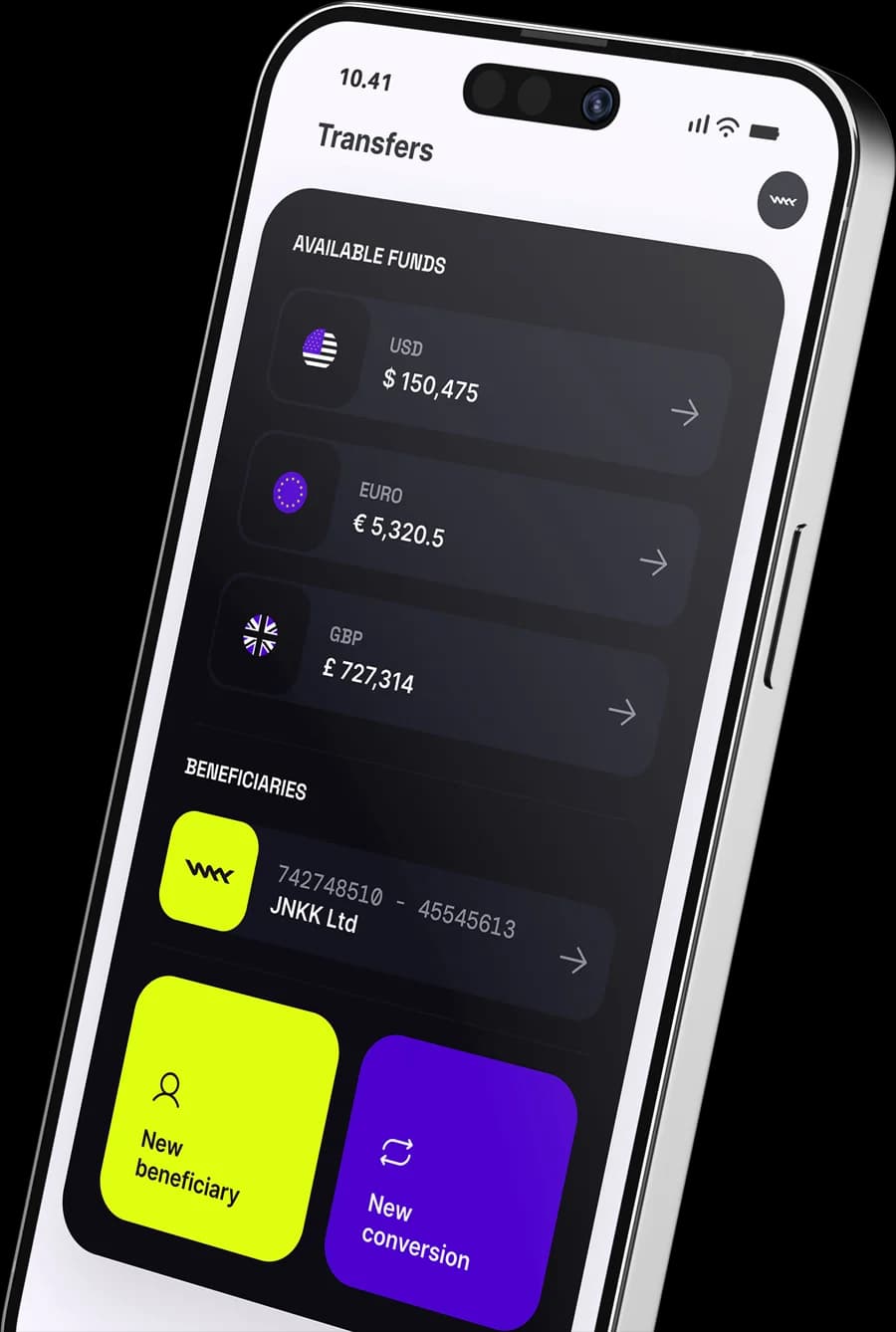 Ouvrez votre compte bancaire international en EUR, GBP, USD.